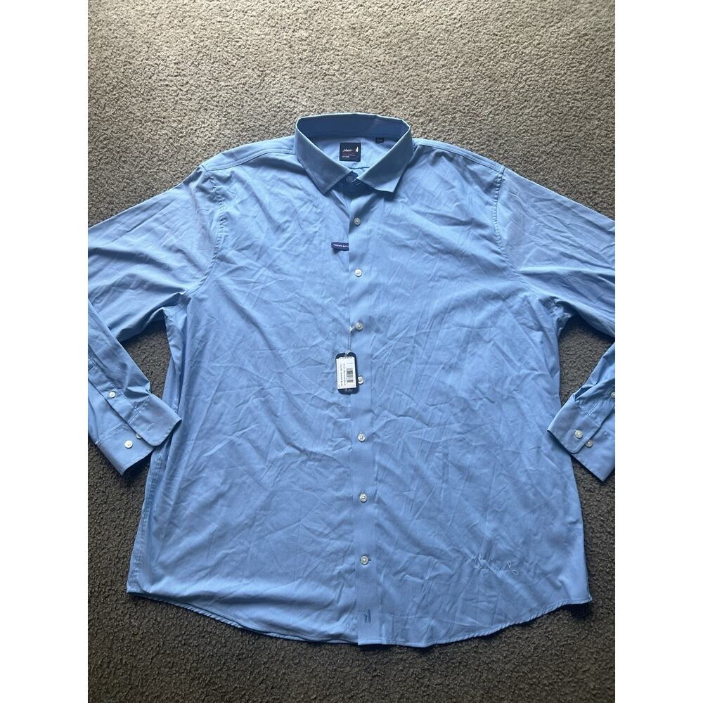 johnnie-O Ashworth Performance Button Up Shirt Blue Size XXL READ DESCRIPTION